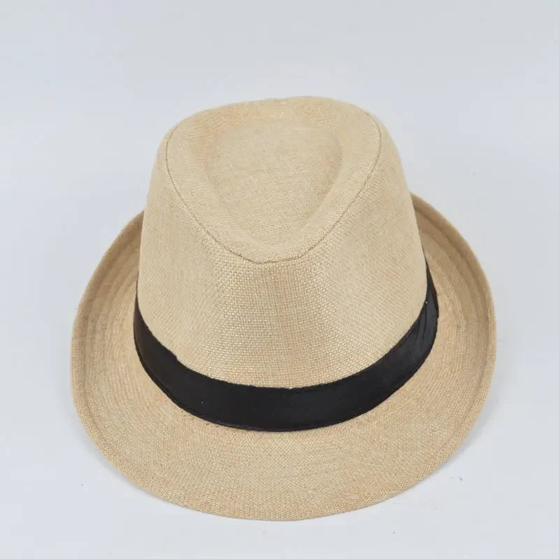 Men's Handsome Hats Jazz Cotton Linen Pure Hat Imitation Linen Sun Visor Hat Fashion Accessories