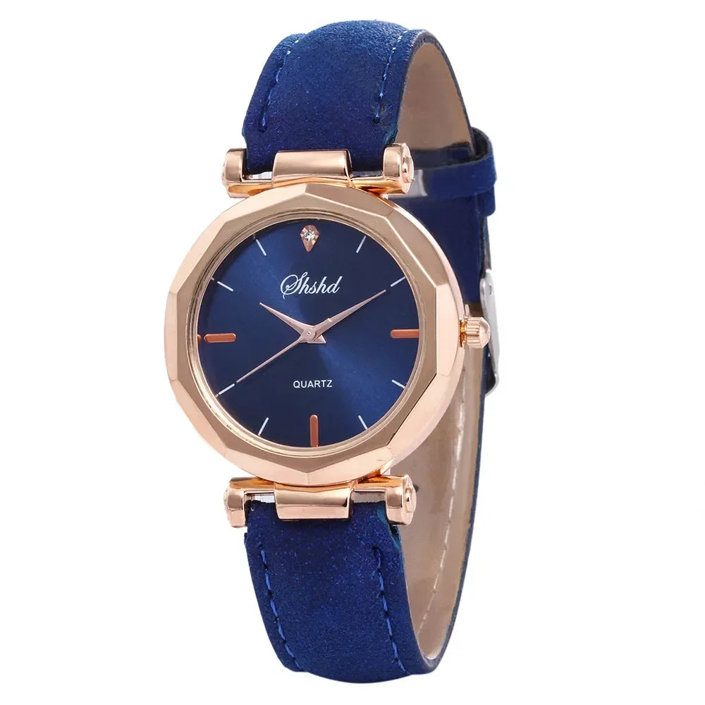 Casual Fashion Ladies Business Watch Women's Watches Women Leather Casual Watch Luxury Analog Quartz Crystal Wristwatch Relogio