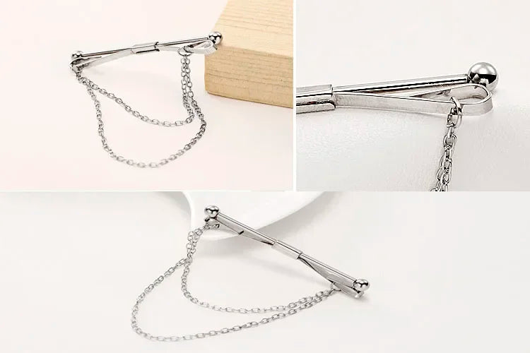 Hot Sale Brooches Broches High-end Fashion Personality Brooch Tassel Chain Clip Collar Shirt Buttoned Pin Male Accessories