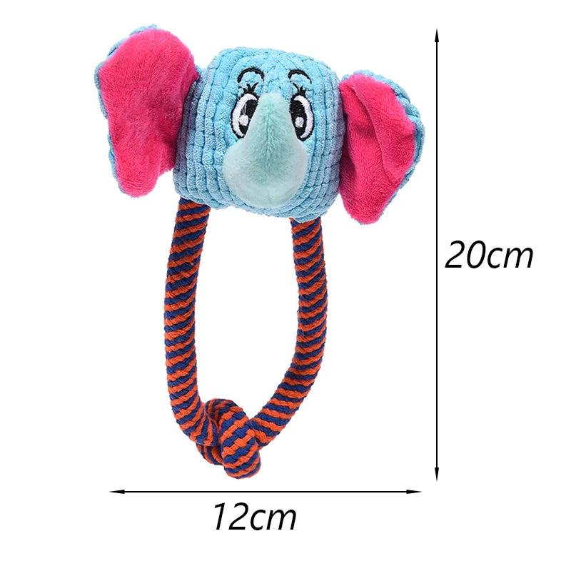 Pet Dog Chew Toys with Handle for Small Medium Dogs Pomeranian Corgi Animal Shaped Durable Interactive Pet Toy Puppy Accessories