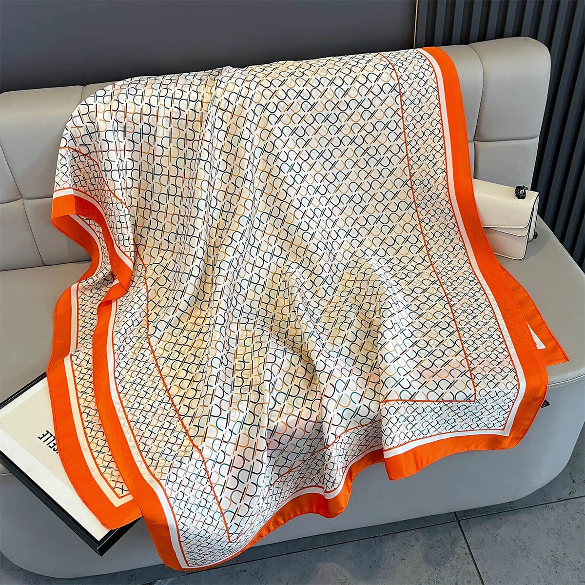 New Women Scarves Spring Summer Autumn Luxury Print Thin Light Satin Scarf Fashion Wrap Shawls 55 Colors Elegant Bandana Poncho