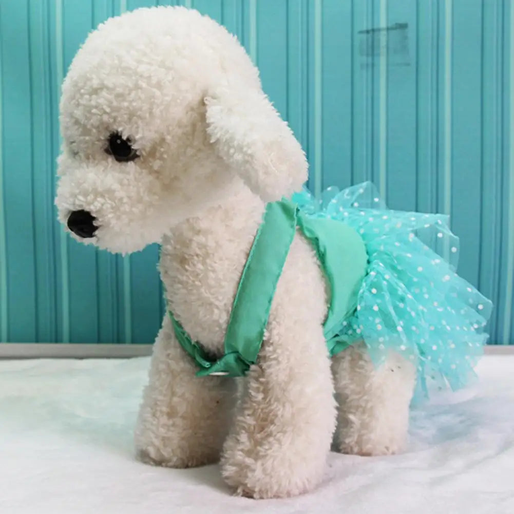 Dog Dresses Pet Dresses Bow-knot Design Lace Multiple Layer Puppy Skirt Buttons Sleeveless Eye-catching Dogs Princess Dress Pet Clothes
