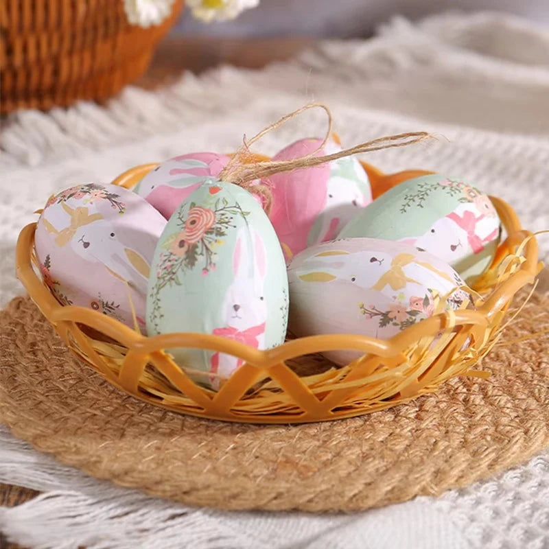 Easter Colorful Egg Basket,Hanging Ornaments & Pendants For Easter Parties Decorations, Ideal Kids Giftsm12k