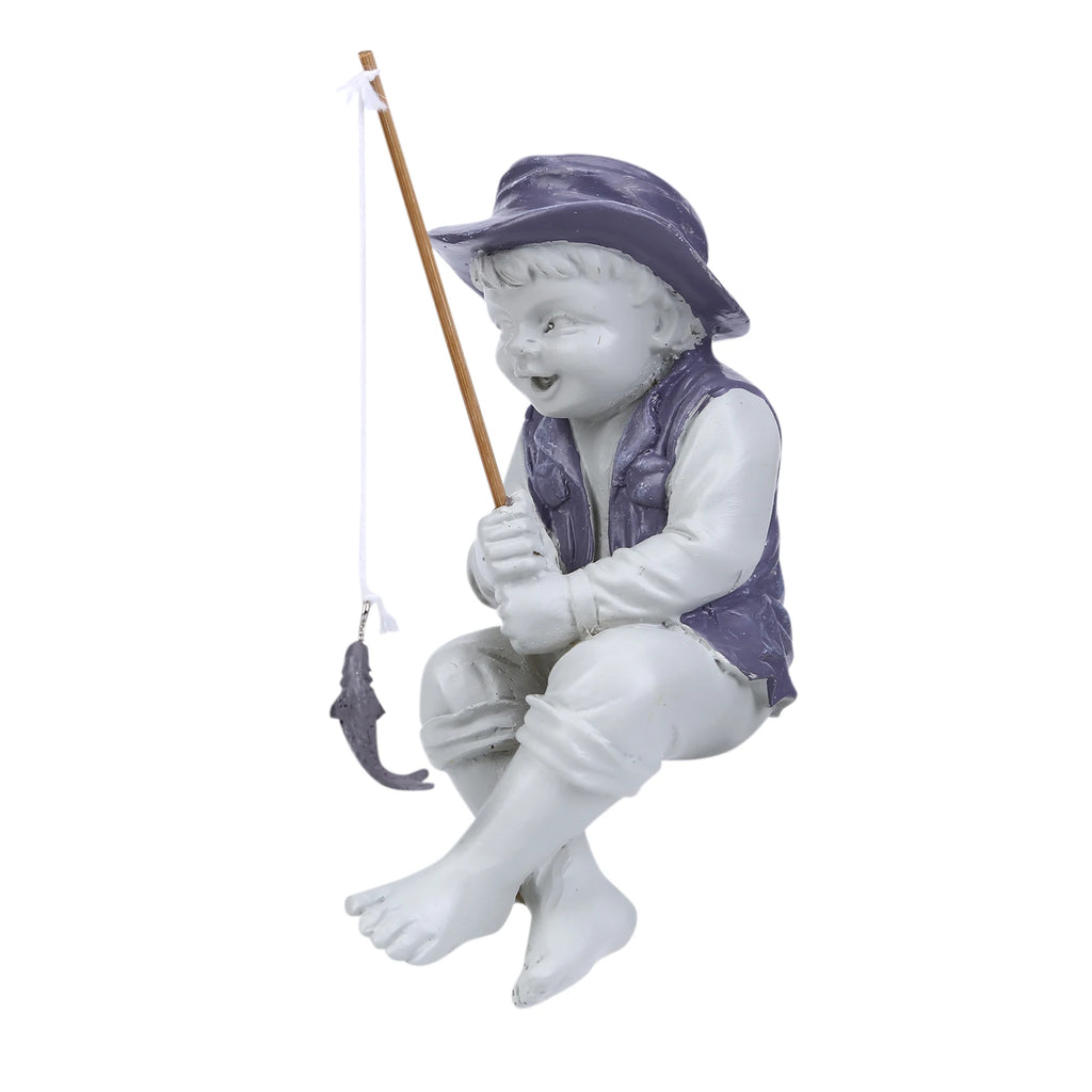 Garden Statue Fishing Boy Cartoon Character High Quality Resin Pool Pond Patio Lawn Outdoor Decoration Villa Gardening Ornament