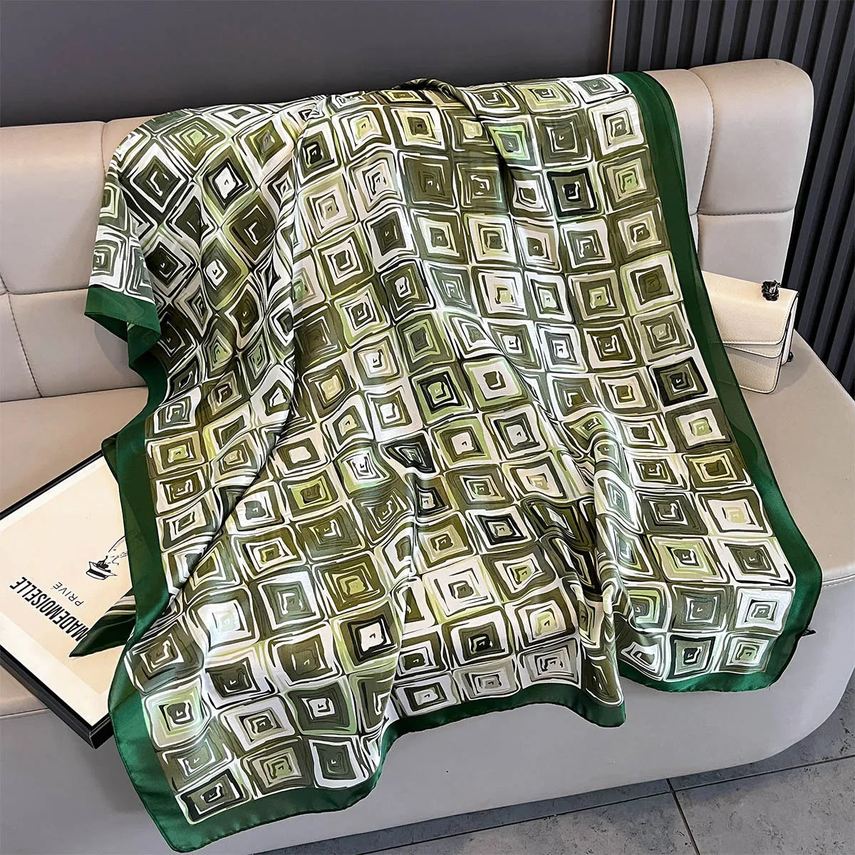 New Women Scarves Spring Summer Autumn Luxury Print Thin Light Satin Scarf Fashion Wrap Shawls 55 Colors Elegant Bandana Poncho