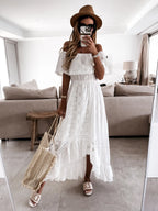 Summer White Dress For Woman 2025 Trendy Casual Beachwear Cover-ups Outfits New Boho Hippie Chic Long Maxi Dresses Elegant Party