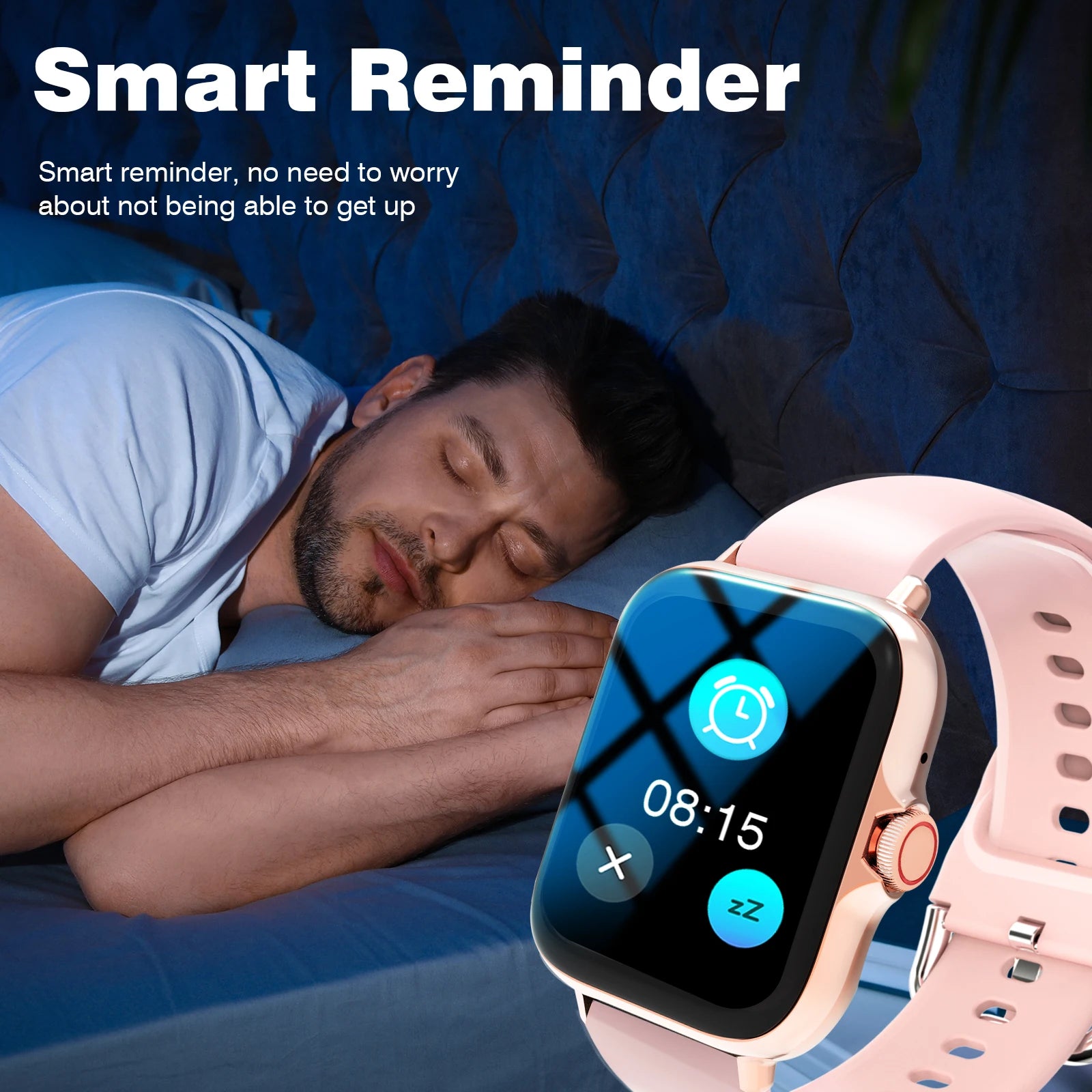 Smart Watch with 1.68-Inch HD Display – Wireless Calling/Dialing, Alarm/Message Notifications, Fitness Tracking, Music Control.