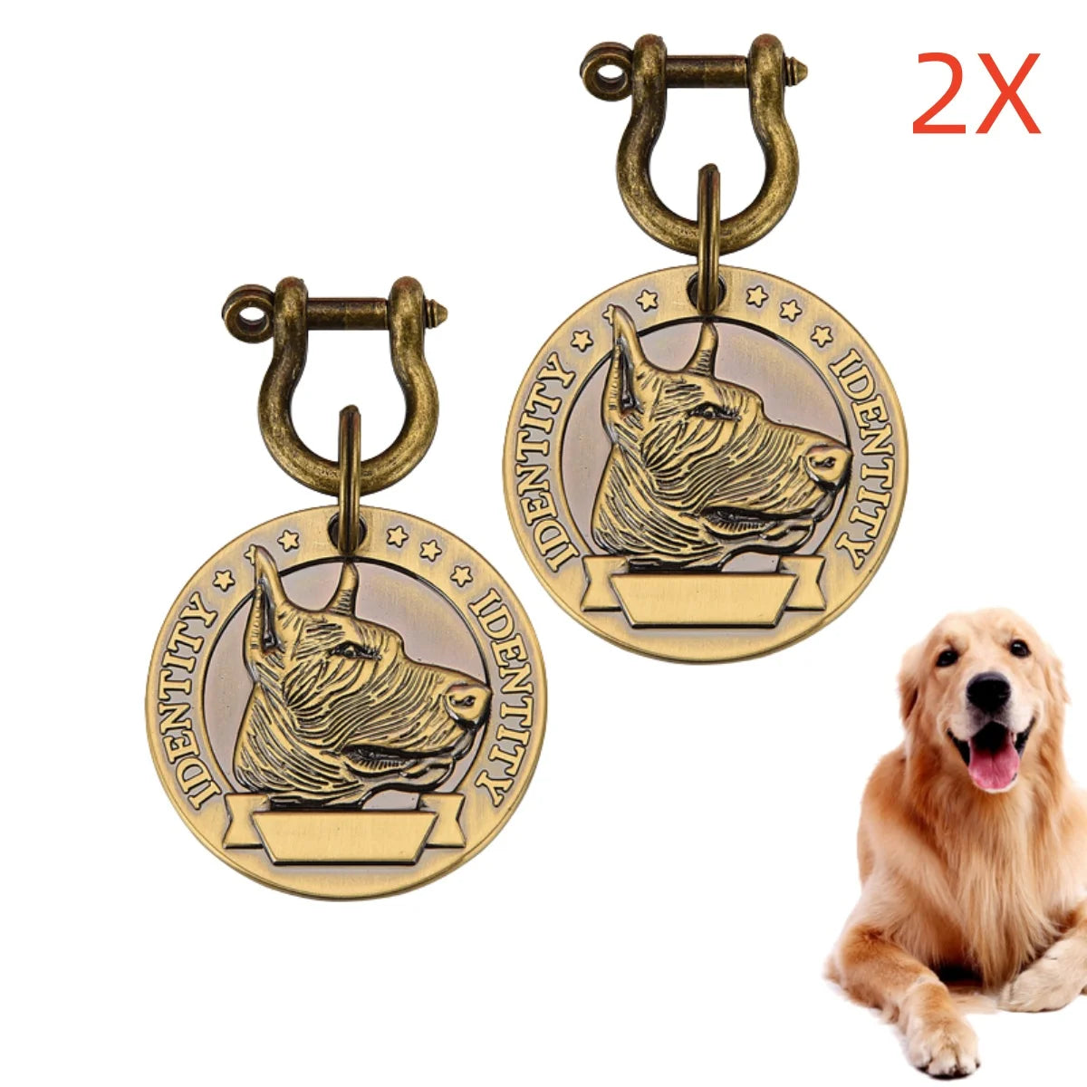 Custom Tags VIP Customizable Engraved Pets ID Tag for Dog Cat Bronze Nameplate Tags Personalized  Address Number Dogs Collar ID Pendant