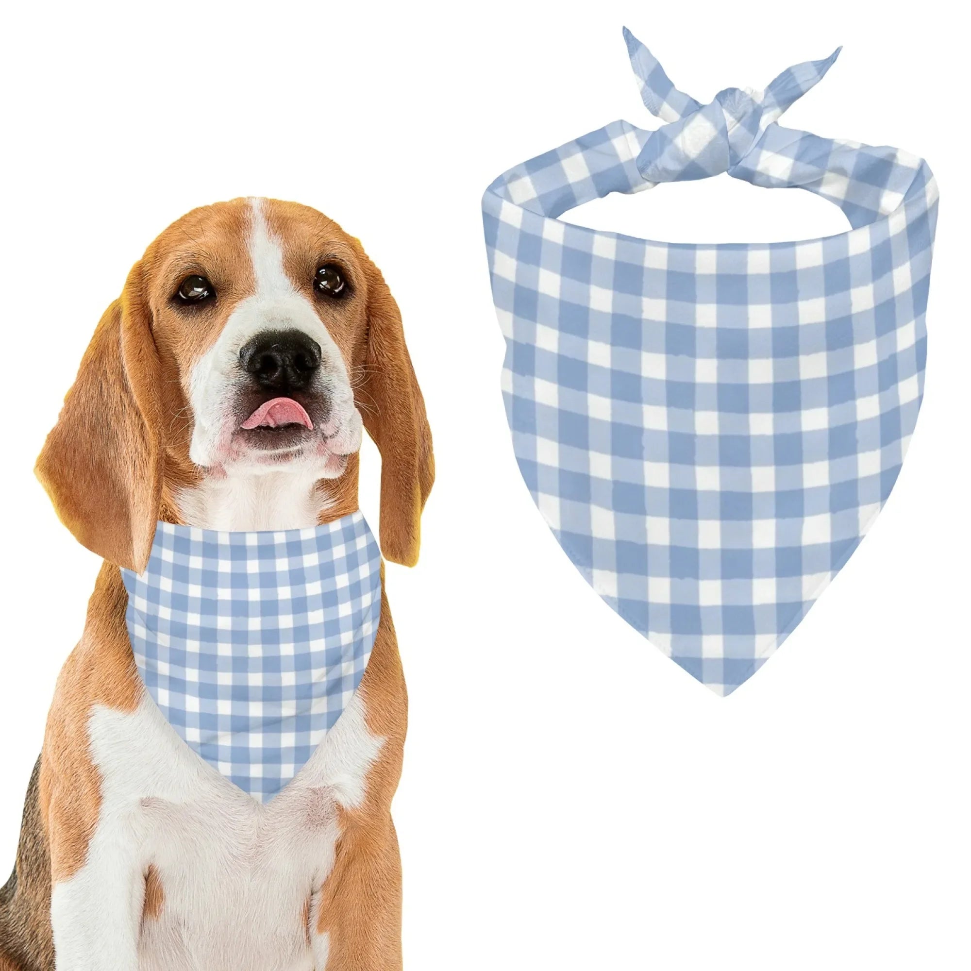 Dog Bandanas，Triangular Adjustable Multi-color Simple Plaid Pattern Printed Polyester，Pet Scarf ，Puppy Accessories Drool Bib