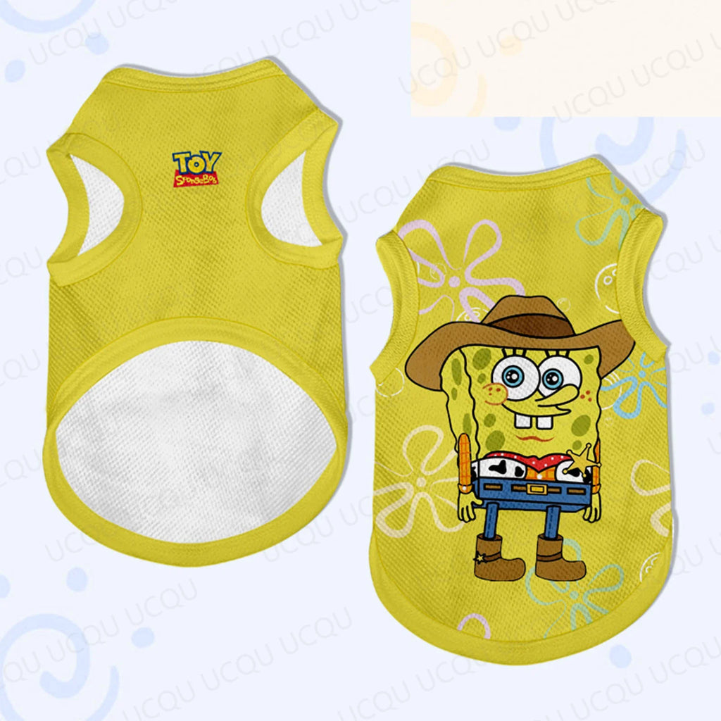 name-branded clothes SpongeBob x Toy Story Pet Vest – Cartoon Co-Branded Dog & Cat Clothes, Breathable Sleeveless Outfit, Oversized for All Sizes