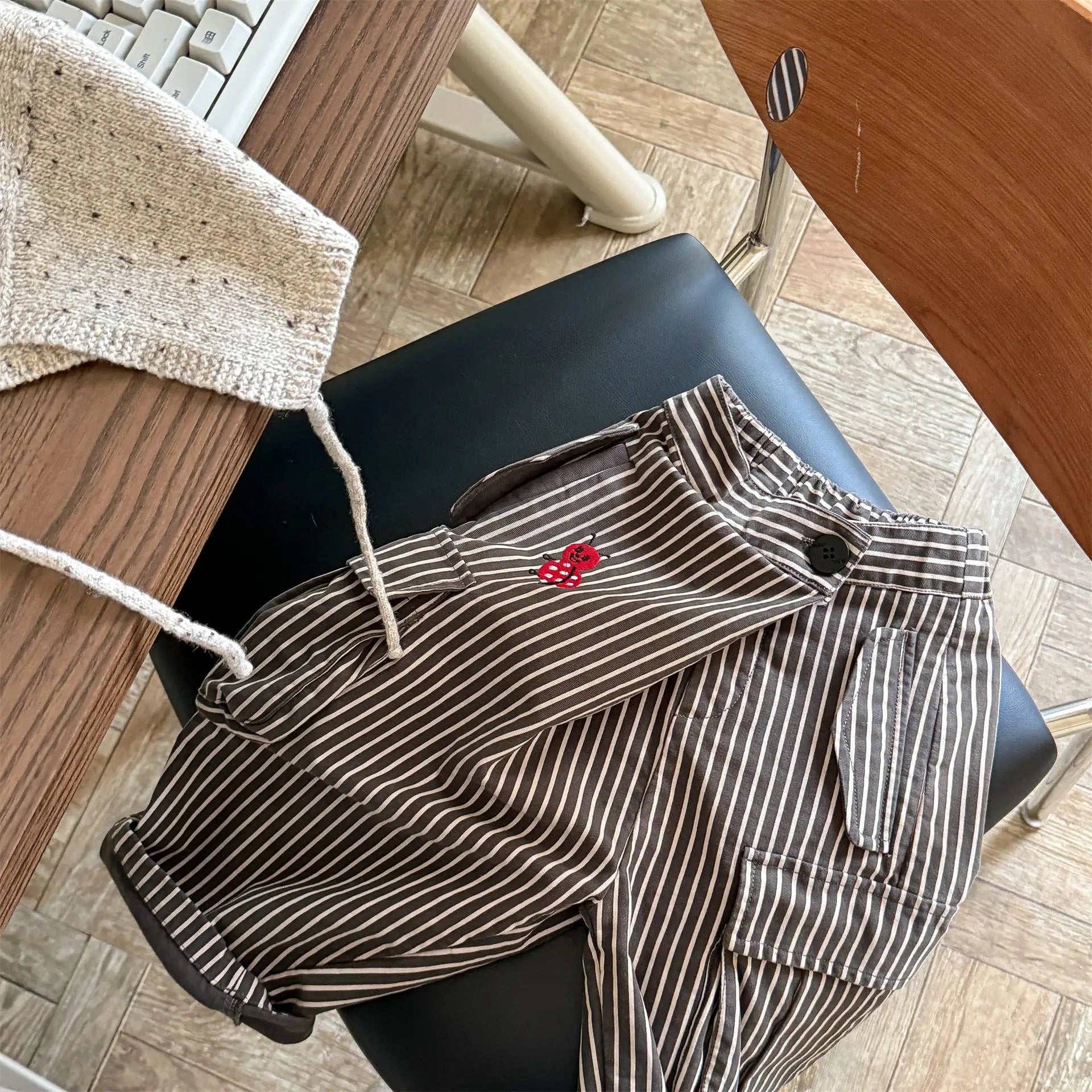 Children Pants 2025 Autumn New Children Clothing Korean Spring Autumn Washed Cotton Work Pants for Girls and Boys