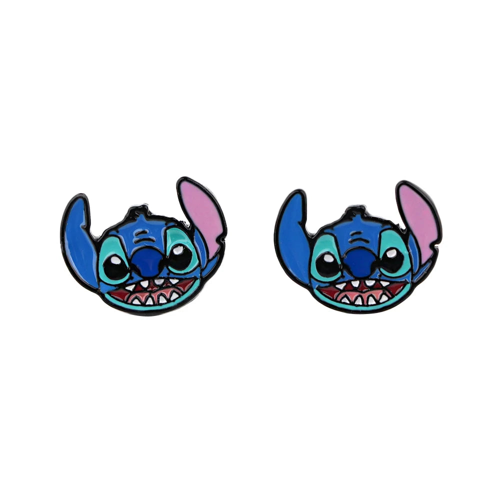 Cute Stitch Stud Earrings for Women Piercing Women's Stainless Steel Jewelry Fashion Accessories Gift for Girl