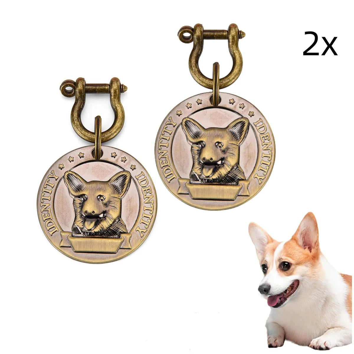 Custom Tags VIP Customizable Engraved Pets ID Tag for Dog Cat Bronze Nameplate Tags Personalized  Address Number Dogs Collar ID Pendant