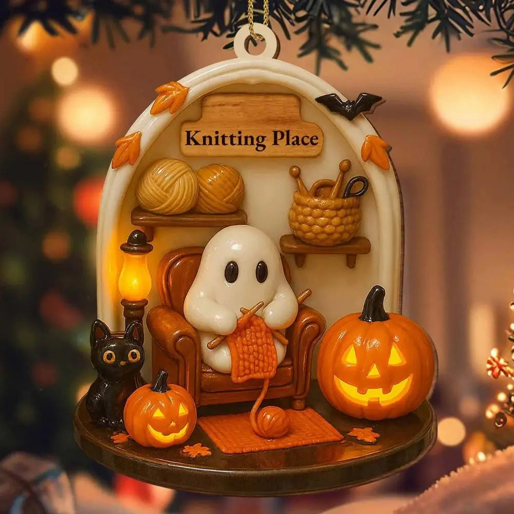 Adorable Halloween Decorations Ghost Scene Decor Spooky Halloween Ghost Ornaments for Indoor Home Decor Acrylic for Reading