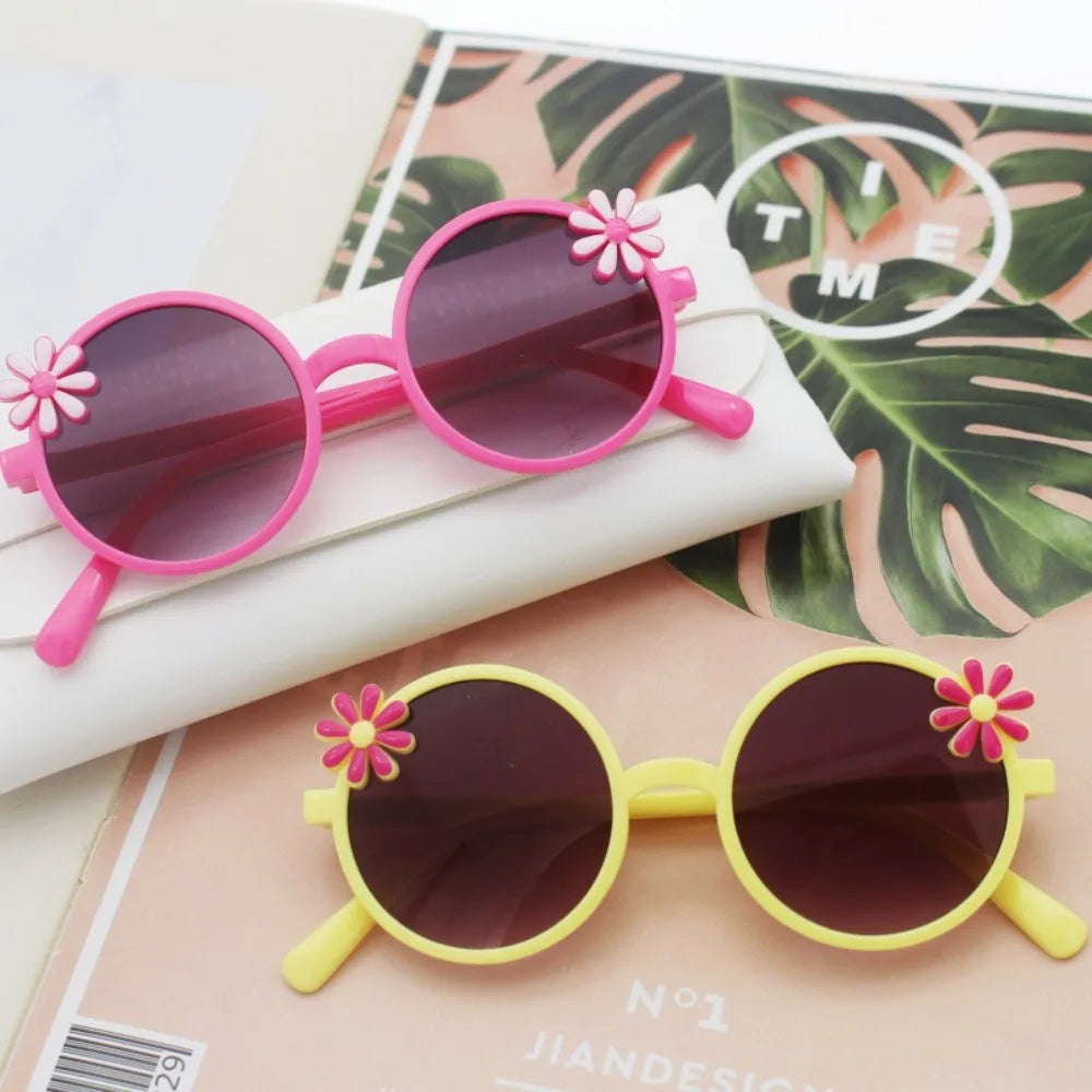 Shades Flower Sunglasses Anti Radiation Glass Kid Sunglasses Blocking Sunglasses Sun Protection Round Frame Children Eyeglass