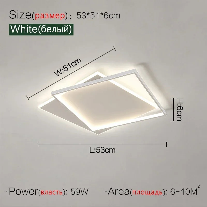 Bedroom Light Modern Minimalist Art Designer Suction Top High-end European Light Luxury Creative Ultra-thin Square Room Light