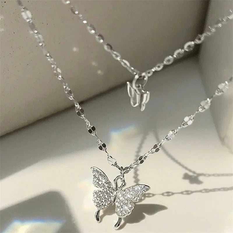 Two Round Shaped Necklaces Female Exquisite Geometric Women Chain Choker Neck Necklace Birthday Gift For Ladies Fashion Jewelry