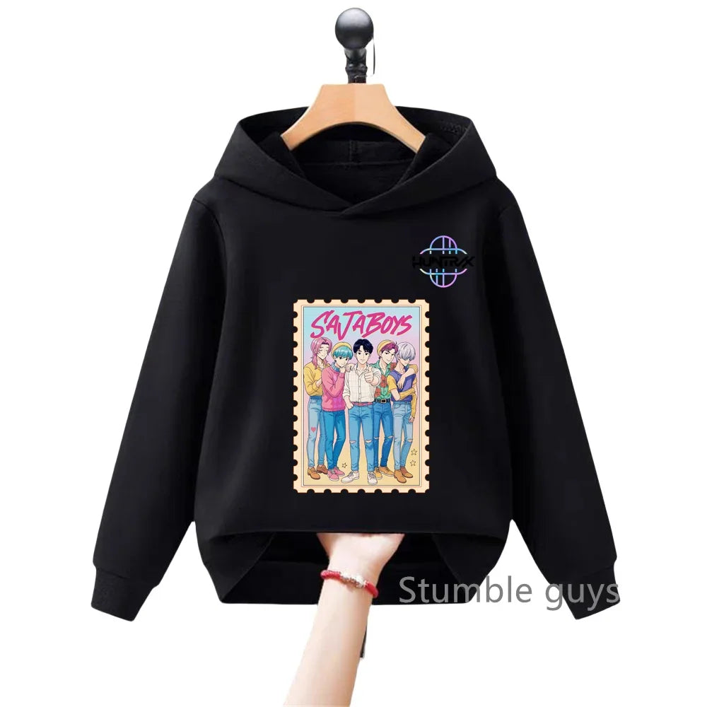 Children Hoodie Popular Movie KPop Demon Hunters Toddler1-14 Year Coat Boys Girls Tops autumn Spring Leisure Clothing