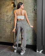 Women's Pants  High Waisted Drawstring Leggings Workwear Longs Sports Wide Leg Trousers Summer