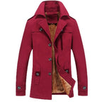 Men Overcoat Slim Long Coat Turn Down Collar Casual Jacket Fashionable High Quality Soft and Comfortable Simple Top Coat for Men