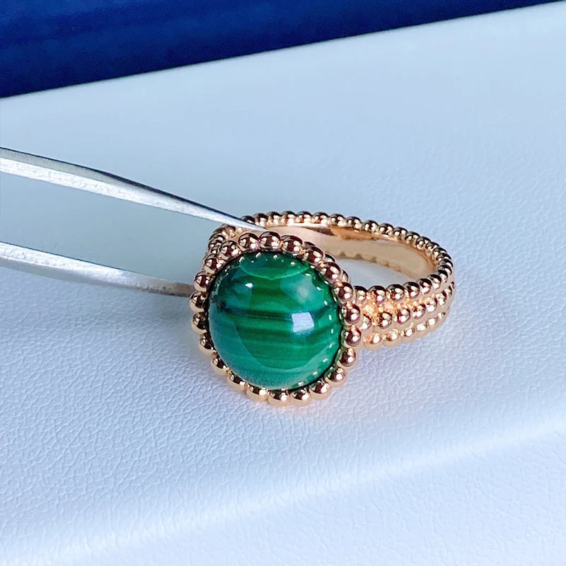 Red & Green Gemstone Statement Ring - French Vintage Minimalist Jewelry, Bold Contrast Color Cocktail Ring, Party Gift for Her