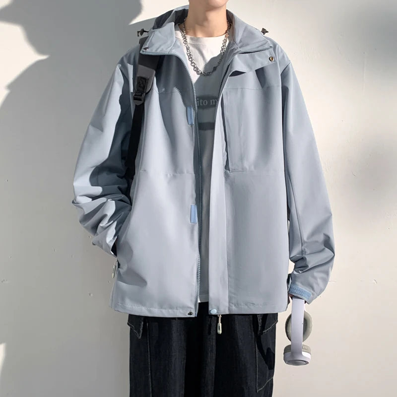 Men Jackets 2025 New Autumn Hooded Windproof Waterproof Coat Outdoor Adventure Windbreaker Camping Lightweight Stormcoat Jackets