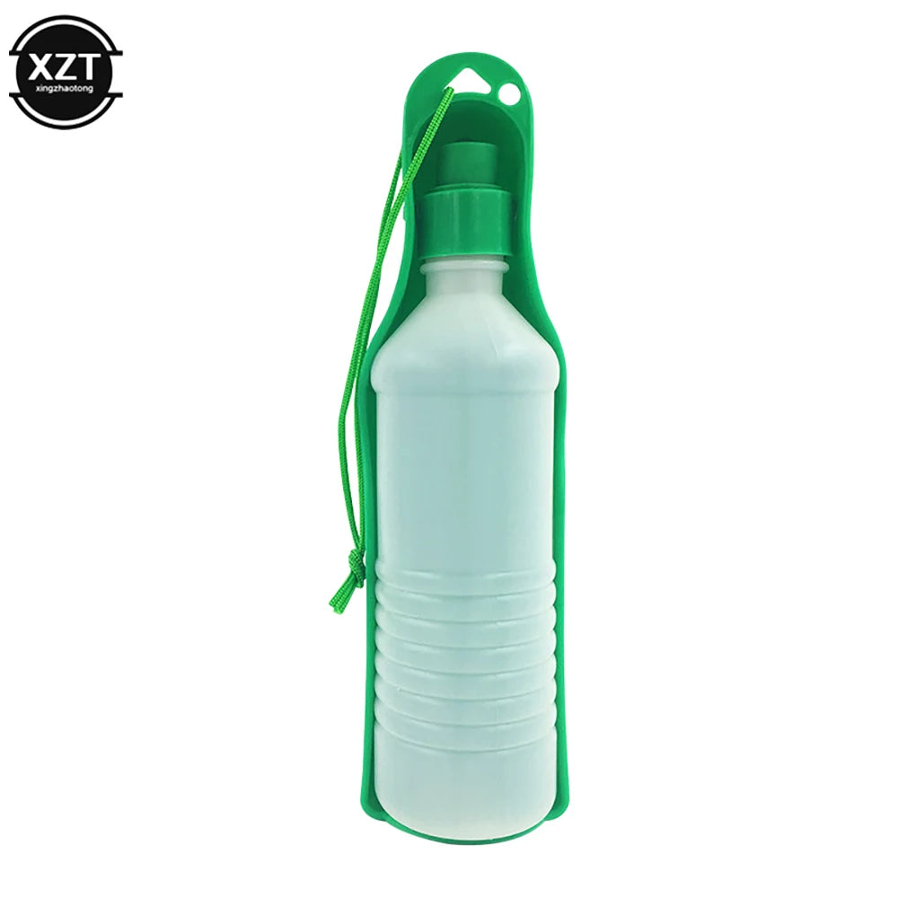 Pet Dog Water Bottle Plastic Portable Outdoor Travel Drinking Water Feeding Bowl Foldable Outing Automatic Water Feeding Kettle