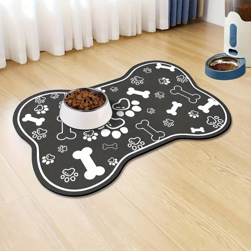 1pc Pet Feeding Mat - Non slip, Scratch resistant, Quick drying Pet Meal Mat, Suitable for Dogs and Cats - Easy to Clean