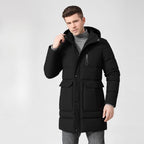 Winter Coat for Men Winter Jackets Water Resistant Warm Thicken Casual Versatile Puffer Coat Men Mid Length Cotton Padded Jacket
