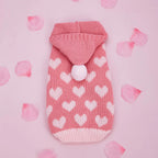 Dog Sweaters Everyday and Valentine's Day Hooded for Small Medium Dogs Turtleneck Pink Dog Sweaters Knit Pullover Pet Sweatershi