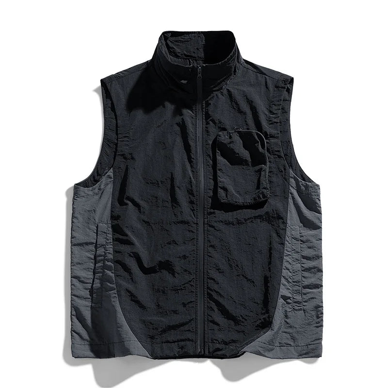 Men's vest for spring and summer new outerwear for camping hiking outdoor charging fashionable trend simple and high-end vest