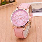 Luxury brand for women's leisure watches; top quality leather dress watches with simple design and water resistance.