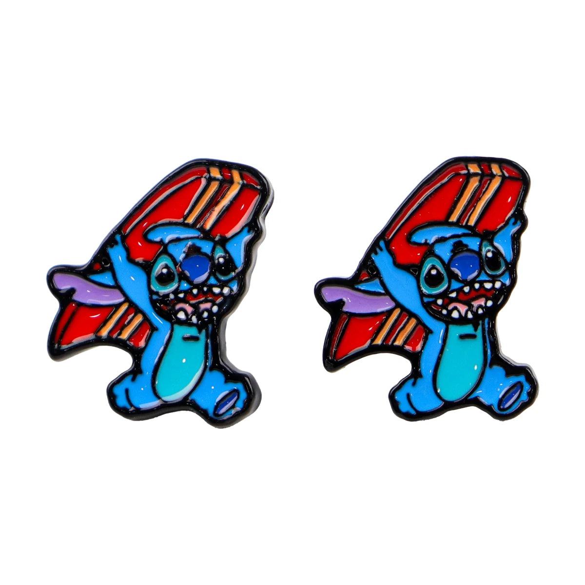 Cute Stitch Stud Earrings for Women Piercing Women's Stainless Steel Jewelry Fashion Accessories Gift for Girl