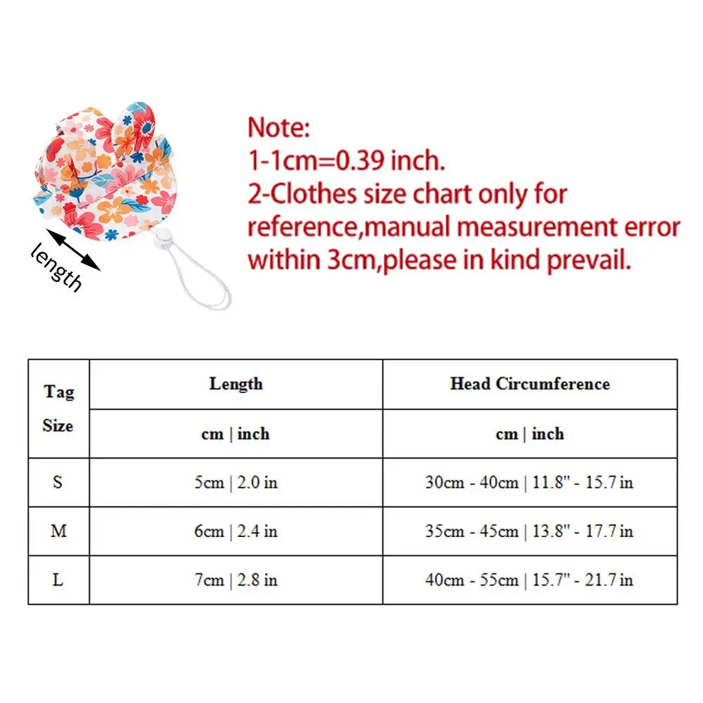 Pet Hats  With Ear Holes Cat Ears Flower Stripe Bucket Hat Dogs Breathable Fisherman Cap Adjustable Puppy Kitten Sun Hat Soft