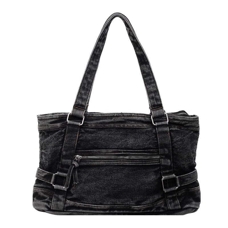 Bags women handbags ladies.Stylish New Denim Handbag, Washed and Old Shoulder Bag, Locomotive Bag, Crossbody Bags for Women