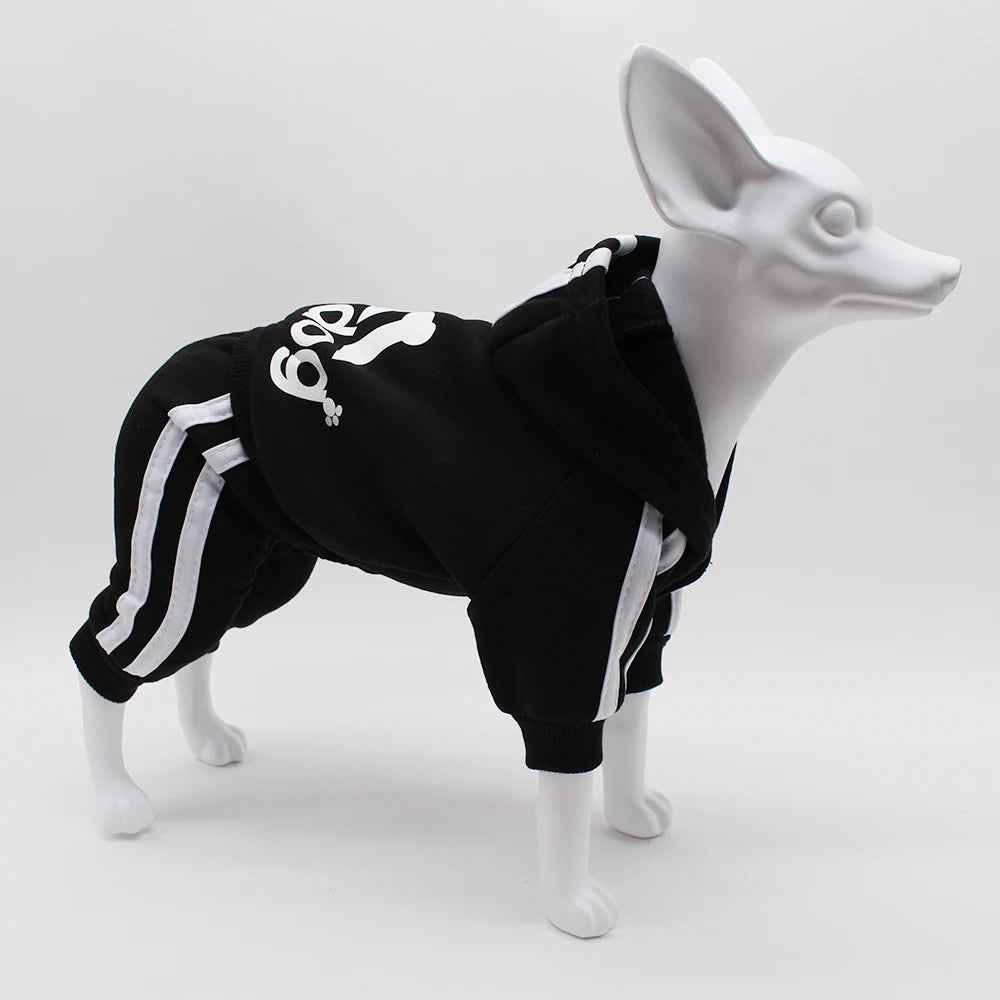 Brand name-branded clothes Design Adidog Clothing Dog Jumpsuit Sports Suit Spring Dog Clothes for Small Dogs Chihuahua Terrier Beagle Pet Apparel