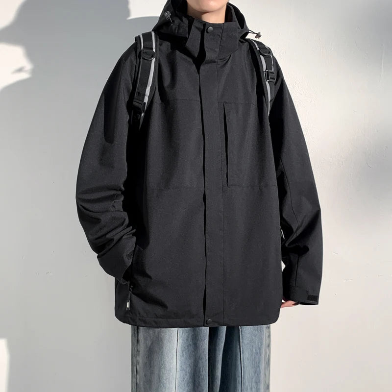 Men Jackets 2025 New Autumn Hooded Windproof Waterproof Coat Outdoor Adventure Windbreaker Camping Lightweight Stormcoat Jackets