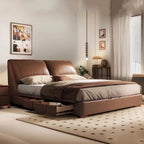 Bedroom Safe Wooden Bed Floor Double Comfortable Sleeping Large Size Bed Soft Fashion Interior Cama Matrimonial Furnitures