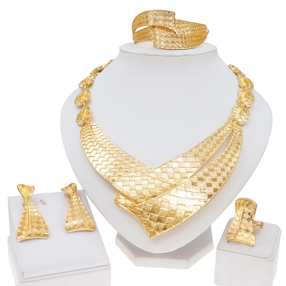 Jewelry For Women Necklace Rings Earrings Bracelet Set Fashion Simple Pendant Everyday Wear Nigerian Weddings  Jewelry Gifts