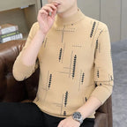 Autumn and Winter Sweaters for Men's Half Turtleneck Casual Trendy Inner Layer Base Knit Thickened Warm Winter Clothing