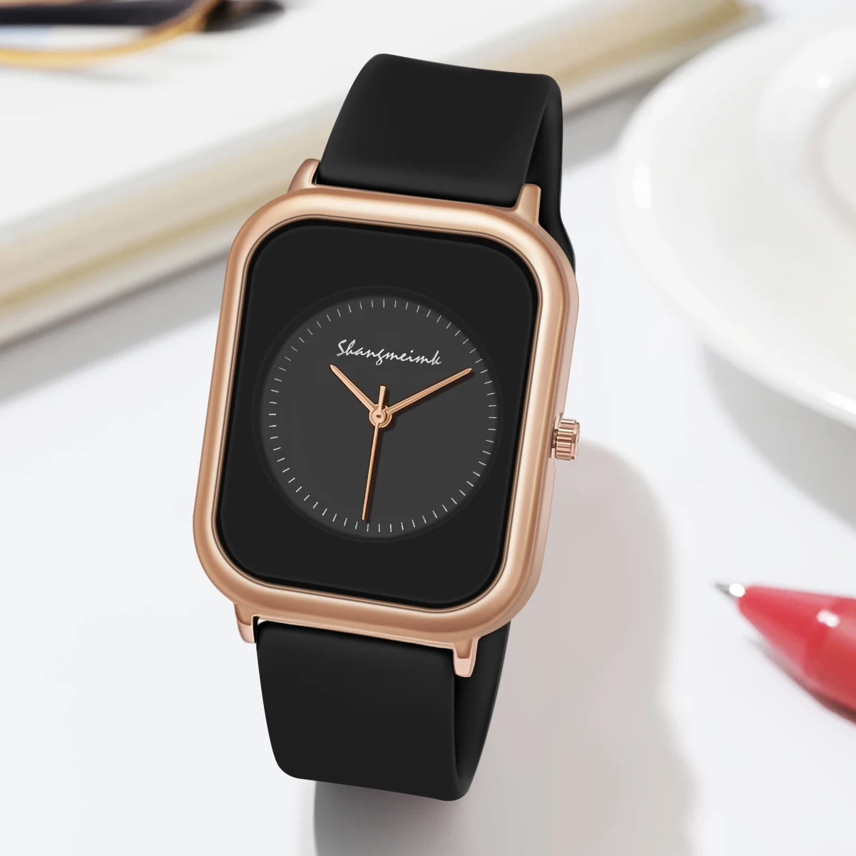 Casual Fashion Simple Personality Literal Women Silicone Quartz Watch