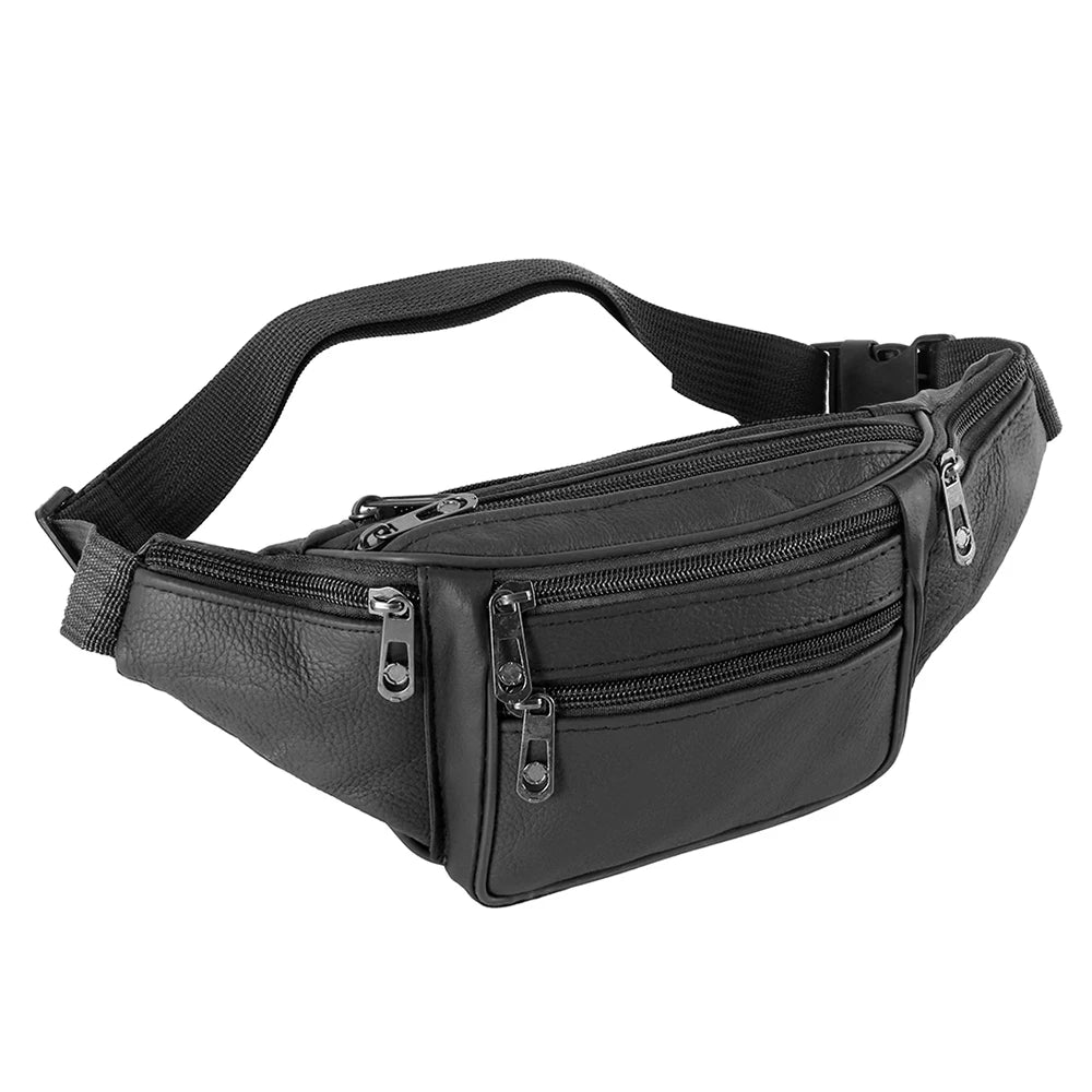 Fanny Packs Fashion Waist Pack Belt Bag with 7 Zipper Pockets Adjustable Casual Hip Bum Bag for Travel Shopping Hiking Cycling