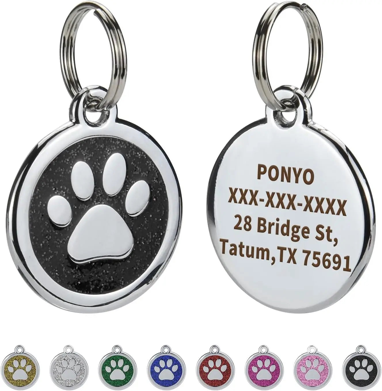 Pet ID Tags Free Engraving Pet Anti-lost Collar Pendant Personalized Puppy Name Tag Cat Paw Decoration Customized Product Custom Tags