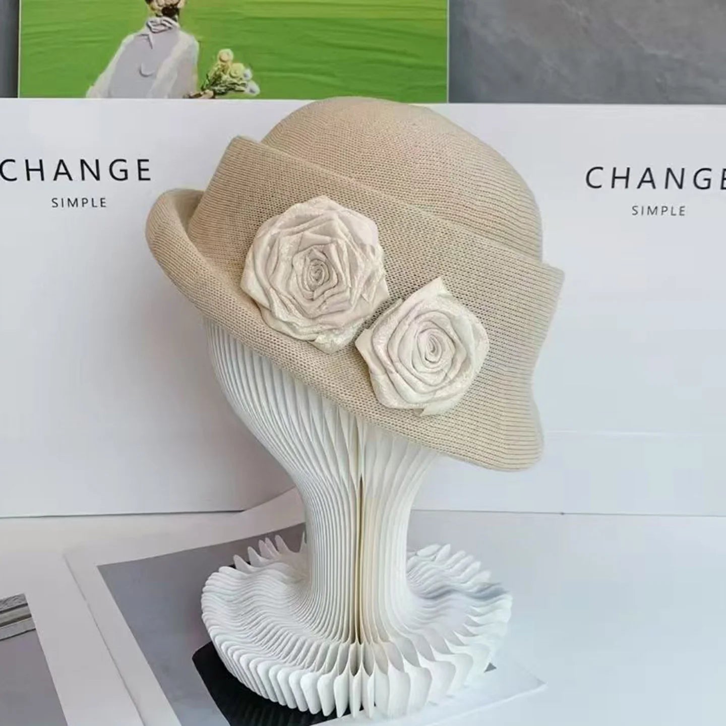 Women Hats Three-dimensional Flower Design  Styling Fedora  Autumn New Elegant Socialite Caps  Fascinator Cap MAXSITI U