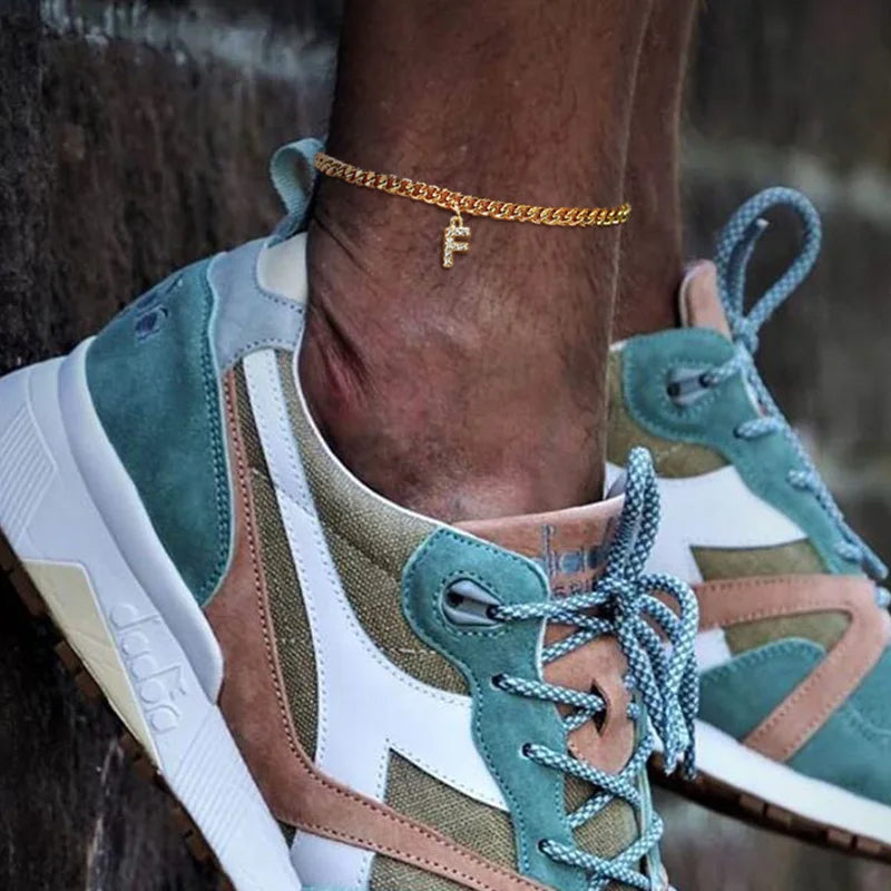 Men's Anklet,Men's Alphabet Ankle Bracele,Anklet for Men,Letter Ankle Bracelet For Men,Men's Jewelrs,Summer Beach Jewelry