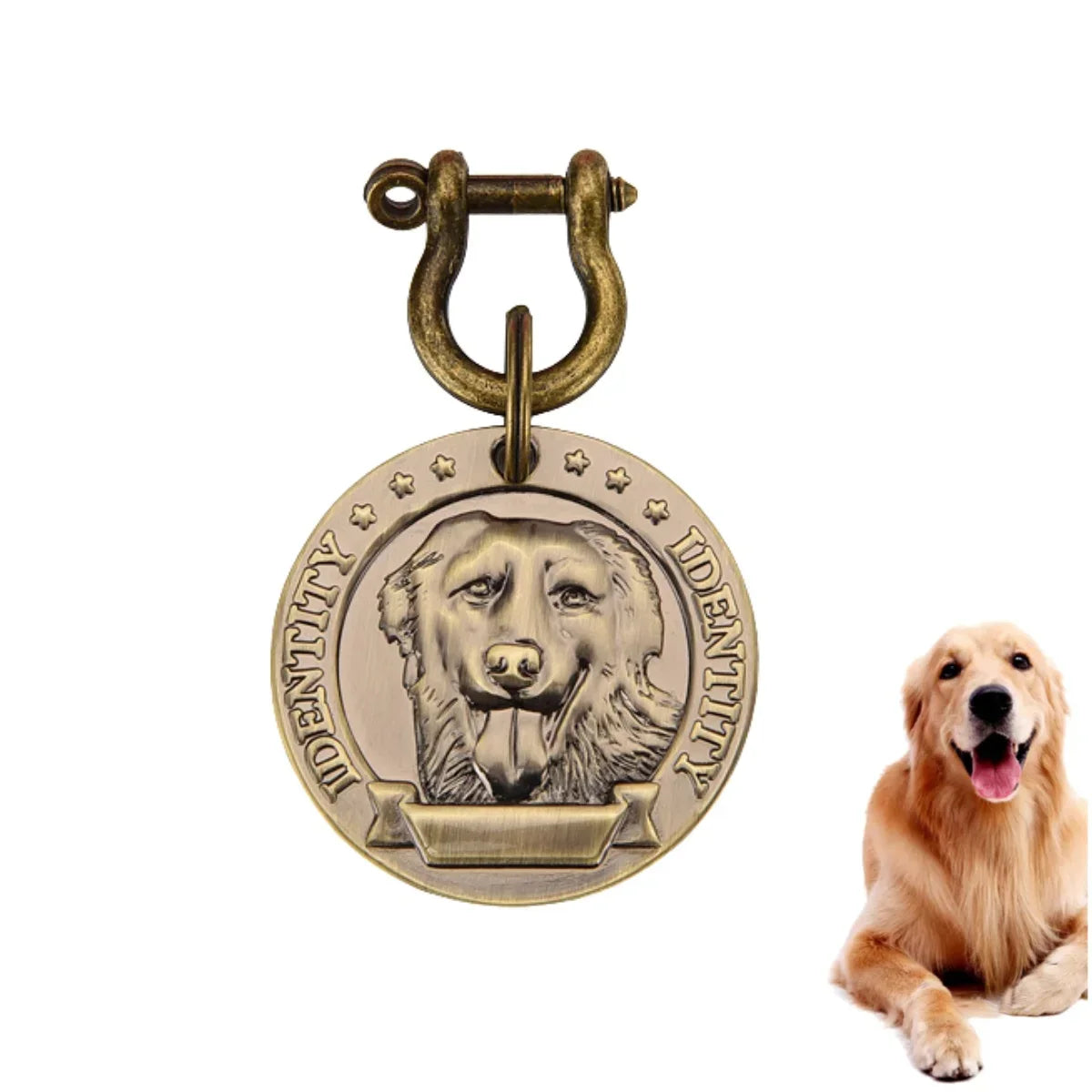 VIP Customizable Engraved Pets ID Tag for Dog Cat Bronze Nameplate Tags Personalized  Address Number Dogs Collar ID Pendant Custom Tags