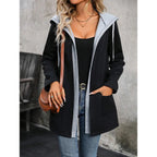 Women's  Coats Autumn Winter Casual Comfortable Multilayer Long Sleeve Hoodie Zipper Coats
