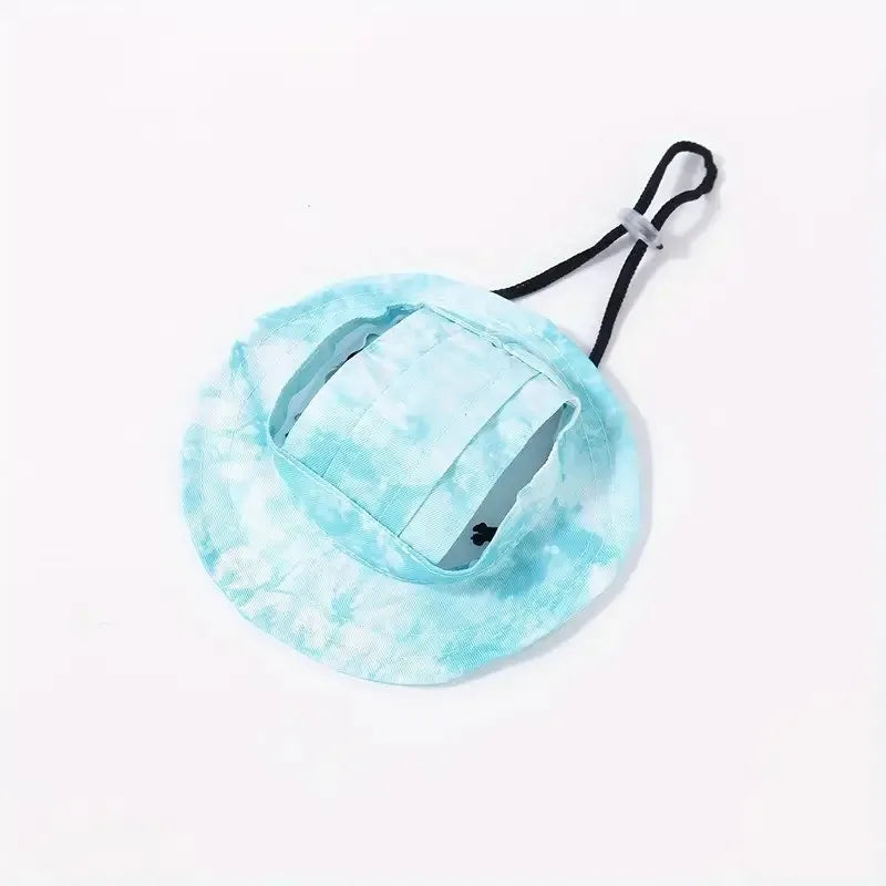 Pet Hats Cats Dogs Summer Sun Hats Open Ears Breathable Comfortable and Cute Bucket Hats Anti-strangulation Necks Adjustable