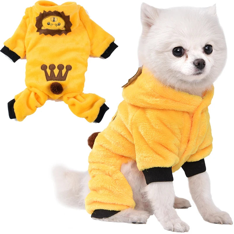 Pet Dog Clothes Soft Warm Fleece Dogs Jumpsuits dog hoodie Pet Clothing for Small Dogs Puppy Cats Hoodies Chihuahua Yorkshire Costume Coats