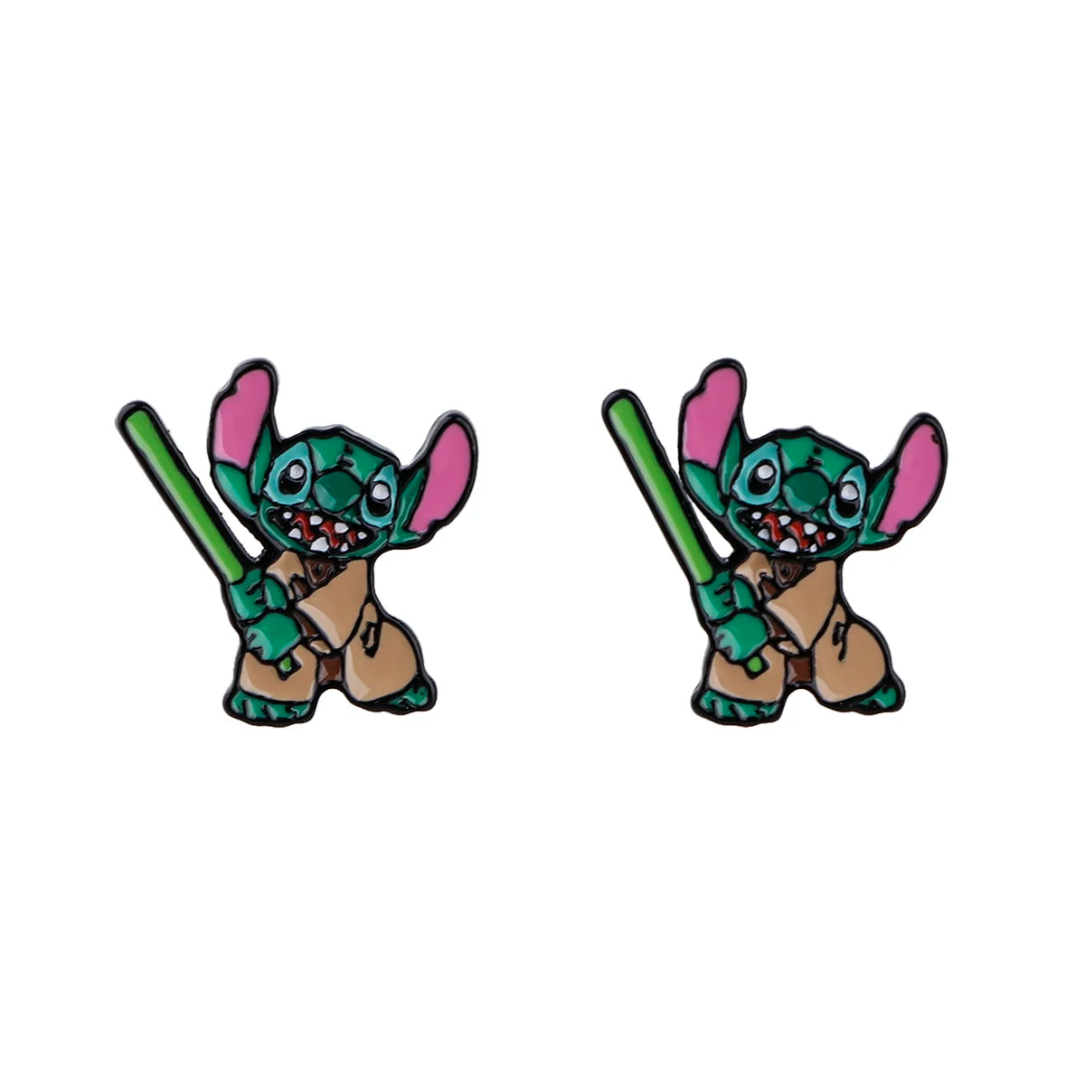 Cute Stitch Stud Earrings for Women Piercing Women's Stainless Steel Jewelry Fashion Accessories Gift for Girl